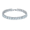 Women's Copper Platinum Plated Geometric Square Zirconia Bracelet And Anklet Fashion Jewelry