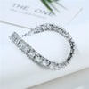 Women's Copper Platinum Plated Geometric Square Zirconia Bracelet And Anklet Fashion Jewelry