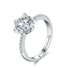 Women's Copper Platinum Silver Plated Ring With Diamond Microinlaid And Flower Pattern