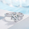Women's Copper Platinum Silver Plated Ring With Diamond Microinlaid And Flower Pattern