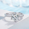 Women's Copper Platinum Silver Plated Ring With Diamond Microinlaid And Flower Pattern