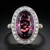 Women's Copper Pomegranate Red Zircon Two Color Geometric Inlaid Ring