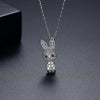 Women's Copper Rabbit Pendant Necklace With Inlaid Zircon Electroplated Short Clavicle Chain Jewelry