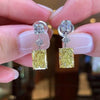 Women's Copper Rectangular Geometric Princess Style Earrings With Rhombus Pattern