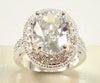 Women's Copper Red Corundum Ring With Geometric Zircon Design