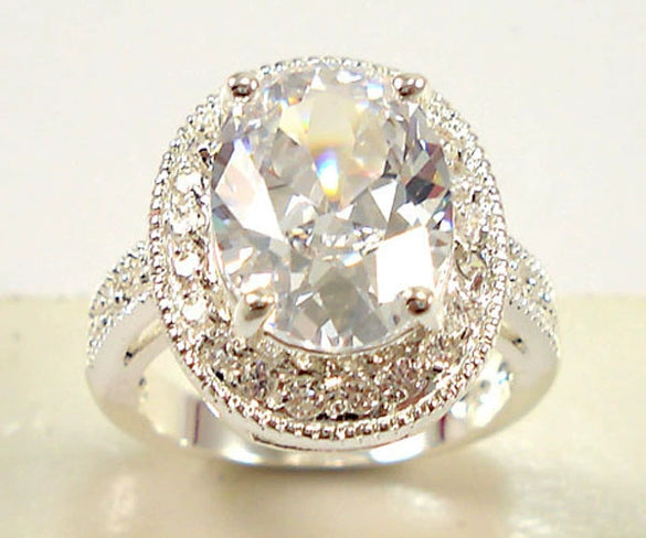 Women's Copper Red Corundum Ring With Geometric Zircon Design