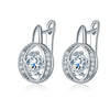 Women's Copper Rhombus Zircon Stud Earrings With Four Claw Set Aaa Zircon And Hollow Full Stone Design
