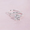 Women's Copper Ring Set With Geometric Pattern And Zircon Treatment