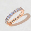 Women's Copper Ring Set With Geometric Simulated Zirconia In Fashion Style