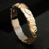 Women's Copper Ring With Carved Rose Pattern And 14K Gold Electroplating