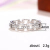 Women's Copper Ring With Chainshaped Geometric Pattern And Diamond Zircon
