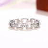 Women's Copper Ring With Chainshaped Geometric Pattern And Diamond Zircon