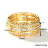 Women's Copper Ring With Flower And Geometric Pattern Inlaid Zircon