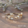 Women's Copper Ring With Flower And Leaf Pattern Light Luxury Style Electroplated