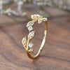 Women's Copper Ring With Flower And Leaf Pattern Light Luxury Style Electroplated
