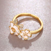 Women's Copper Ring With Flower Pattern And Dripping Glue Process