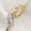 Women's Copper Ring With Geometric Design And Diamond Inlay Trendy And Elegant