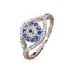 Women's Copper Ring With Geometric Design Inlaid With Zircon Angel Eye Devil's Eye