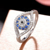 Women's Copper Ring With Geometric Design Inlaid With Zircon Angel Eye Devil's Eye