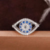 Women's Copper Ring With Geometric Design Inlaid With Zircon Angel Eye Devil's Eye