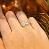 Women's Copper Ring With Geometric Letters Numbers And Text Pattern Zirconia Design