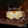 Women's Copper Ring With Geometric Letters Numbers And Text Pattern Zirconia Design
