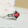 Women's Copper Ring With Geometric Pattern And Inlaid Zircon