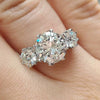 Women's Copper Ring With Geometric Style And Zircon Inlay
