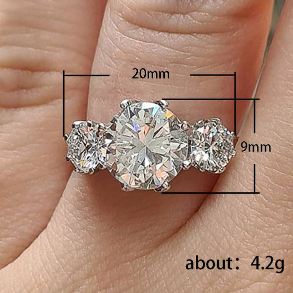 Women's Copper Ring With Geometric Style And Zircon Inlay