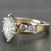 Women's Copper Ring With Horse Eyeshaped Zircon And Geometric Design