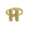 Women's Copper Ring With Letters Numbers Text Pattern And Electroplating Treatment