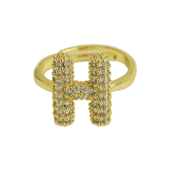 Women's Copper Ring With Letters Numbers Text Pattern And Electroplating Treatment