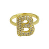 Women's Copper Ring With Letters Numbers Text Pattern And Electroplating Treatment