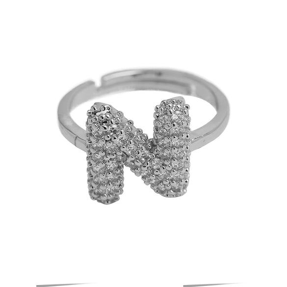 Women's Copper Ring With Letters Numbers Text Pattern And Electroplating Treatment