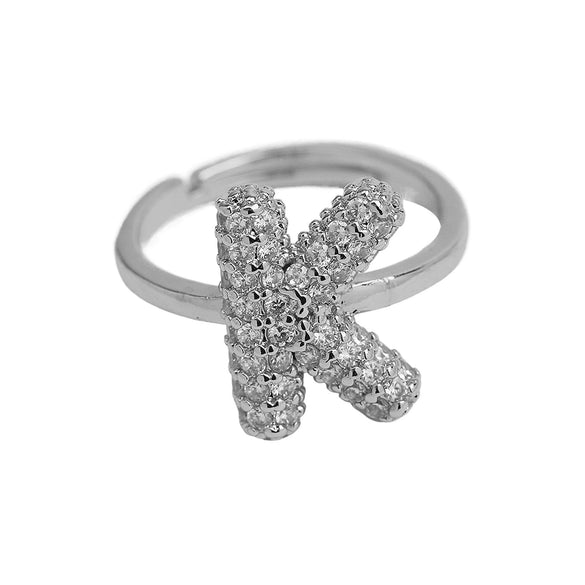 Women's Copper Ring With Letters Numbers Text Pattern And Electroplating Treatment