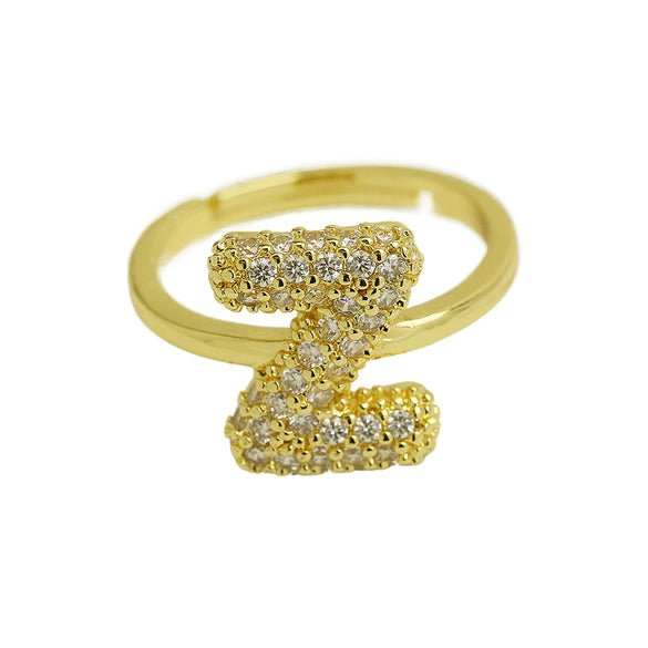 Women's Copper Ring With Letters Numbers Text Pattern And Electroplating Treatment