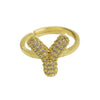 Women's Copper Ring With Letters Numbers Text Pattern And Electroplating Treatment