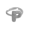 Women's Copper Ring With Letters Numbers Text Pattern And Electroplating Treatment