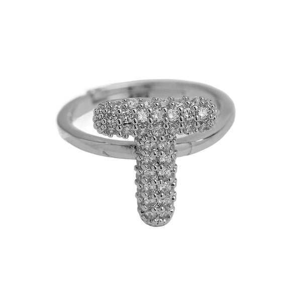 Women's Copper Ring With Letters Numbers Text Pattern And Electroplating Treatment