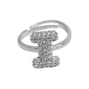 Women's Copper Ring With Letters Numbers Text Pattern And Electroplating Treatment