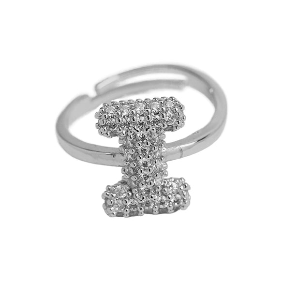 Women's Copper Ring With Letters Numbers Text Pattern And Electroplating Treatment