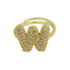 Women's Copper Ring With Letters Numbers Text Pattern And Electroplating Treatment
