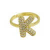 Women's Copper Ring With Letters Numbers Text Pattern And Electroplating Treatment