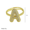 Women's Copper Ring With Letters Numbers Text Pattern And Electroplating Treatment