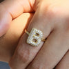 Women's Copper Ring With Letters Numbers Text Pattern And Electroplating Treatment