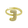 Women's Copper Ring With Letters Numbers Text Pattern And Electroplating Treatment