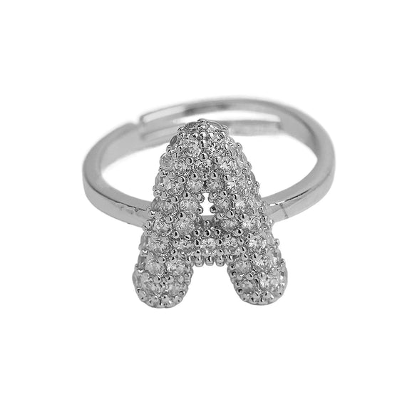 Women's Copper Ring With Letters Numbers Text Pattern And Electroplating Treatment