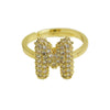 Women's Copper Ring With Letters Numbers Text Pattern And Electroplating Treatment