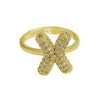 Women's Copper Ring With Letters Numbers Text Pattern And Electroplating Treatment