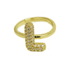 Women's Copper Ring With Letters Numbers Text Pattern And Electroplating Treatment